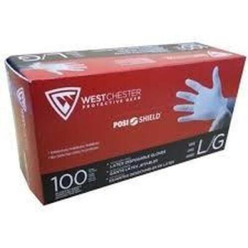 DESCRIPTION: (4) BOXES OF (100) LATEX DISPOSABLE GLOVES BRAND/MODEL: WEST CHESTER SIZE: LARGE RETAIL$: $26.00 EA QTY: 4