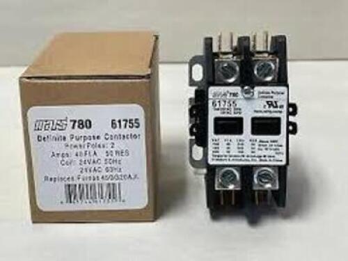 DESCRIPTION: (1) DEFINITE PURPOSE CONTACTORS BRAND/MODEL: MARS #780 SIZE: 780 2 Pole 40A 24V Definite Purpose Contactors 61755 NIB RETAIL$: $25.00 EA