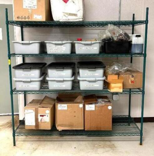 DESCRIPTION: 4-TIER WIRE SHELVING UNIT INFORMATION: CONTENTS NOT INCLUDED SIZE: 72"X24" LOCATION: PRODUCTION AREA QTY: 1