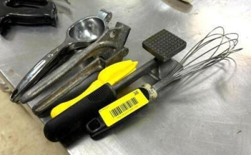 DESCRIPTION: ASSORTED KITCHEN UTENSILS AS SHOWN LOCATION: PRODUCTION AREA QTY: 1
