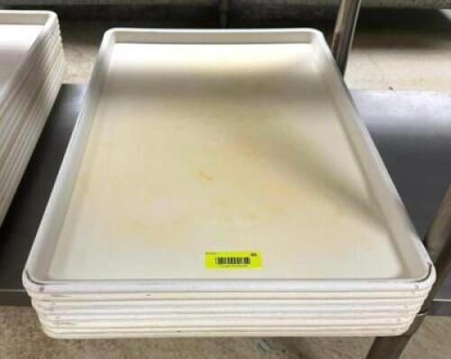 DESCRIPTION: (8) FULL SIZE PLASTIC SHEET PANS LOCATION: PRODUCTION AREA QTY: 8