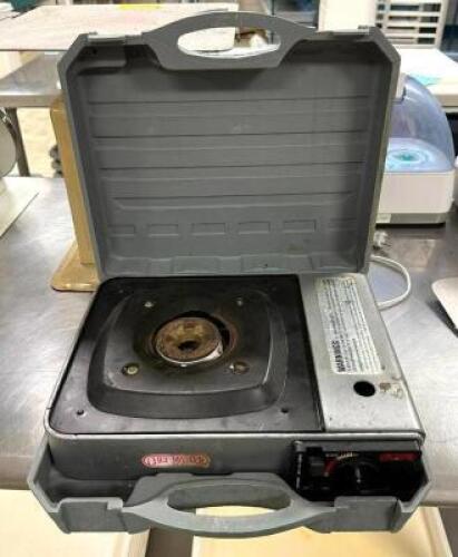 DESCRIPTION: PROPANE PORTABLE BURNER BRAND/MODEL: CHEF MASTER LOCATION: PRODUCTION AREA QTY: 1