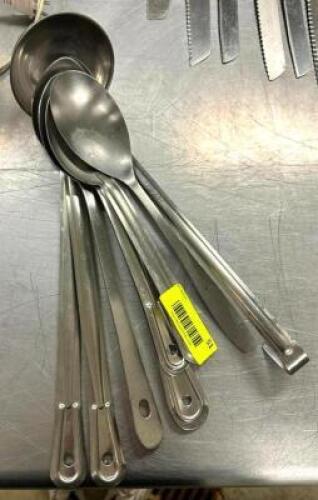 DESCRIPTION: (8) ASSORTED SERVING SPOONS LOCATION: PRODUCTION AREA QTY: 1