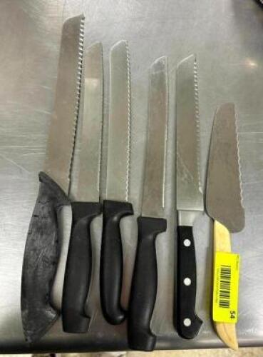 DESCRIPTION: (6) CHEFS KNIVES LOCATION: PRODUCTION AREA QTY: 1