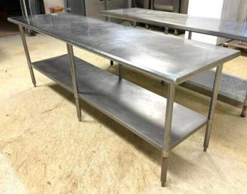 DESCRIPTION: STAINLESS STEEL TABLE WITH UNDERSHELF SIZE: 96"X30" LOCATION: PRODUCTION AREA QTY: 1