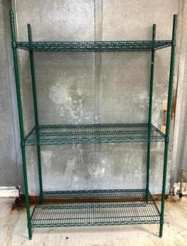DESCRIPTION: 3-TIER WIRE SHELVING UNIT SIZE: 48"X18" LOCATION: PRODUCTION AREA QTY: 1
