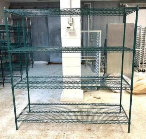 DESCRIPTION: 4-TIER WIRE SHELVING UNIT SIZE: 72"X24" LOCATION: PRODUCTION AREA QTY: 1