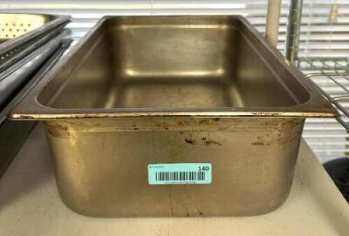 DESCRIPTION: FULL SIZE STAINLESS PAN SIZE: 6" DEEP LOCATION: KITCHEN QTY: 1