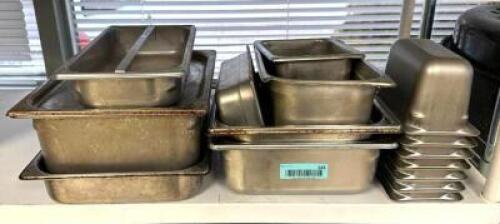 DESCRIPTION: (14) ASSORTED SIZED STAINLESS PANS LOCATION: KITCHEN QTY: 1