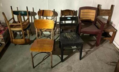 DESCRIPTION: (10) ASSORTED WOODEN CHAIRS LOCATION: STORAGE QTY: 1