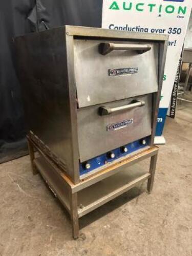 BAKERS PRIDE P-44 COUNTER TOP ELECTRIC DOUBLE DECK STONE OVEN.