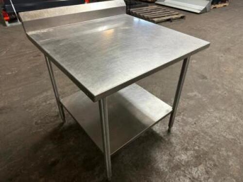 36" X 30" STAINLESS TABLE W/ 4" BACK SPLASH