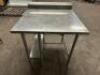 36" X 30" STAINLESS TABLE W/ 4" BACK SPLASH - 2