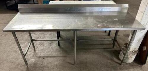 72" X 24" STAINLESS TABLE W/ 4" BACK SPLASH