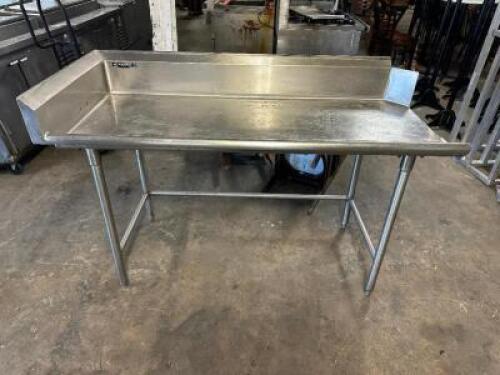 60" X 24" LEFT SIDE STAINLESS CLEAN TABLE W/ BACK AND SIDE SPLASH