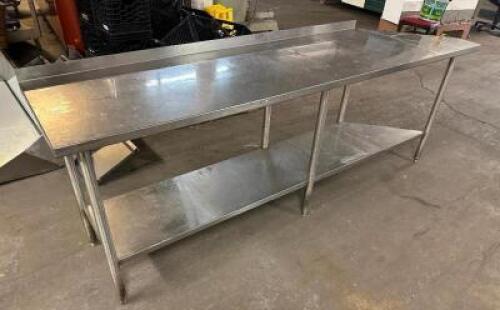 72" X 24" STAINLESS TABLE W/ 4" BACK SPLASH
