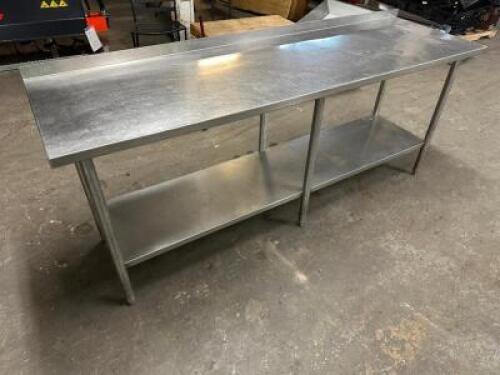 60" X 24" STAINLESS TABLE W/ 2" BACK AND RIGHT SIDE SPLASH.