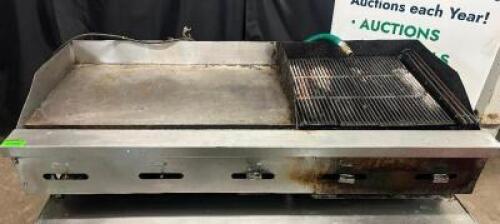 60" FLAT GRILL AND CHARBROILER COMBO.