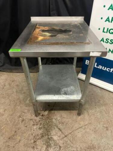 30" X 24" STAINLESS TABLE W/ 1" BACK SPLASH