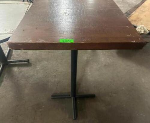 30" X 24" HARDWOOD TABLE TOP W/ PUB BASE