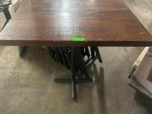 42" X 24" HARDWOOD TABLE TOP W/ PUB BASE