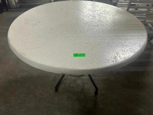 (2) 36" ROUND COMPOSITE PATIO TABLE TOPS W/ BASE.