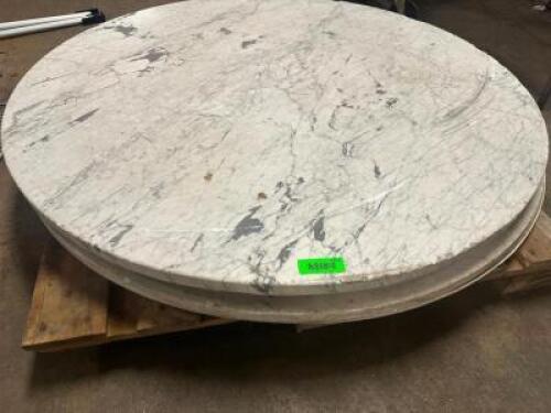 (3) 48" ROUND MARBLE TABLE TOPS.