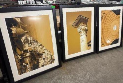 (3) 52" X 30" FRAMED PRINTS