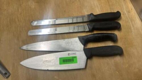 (4) ASSORTED KITCHEN KNIVES.