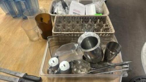 (3) ASSORTED TOTES OF SMALL WARES.