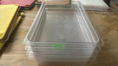 (4) ASSORTED FULL SIZE PLASTIC INSERTS. SOME SLOTTED.