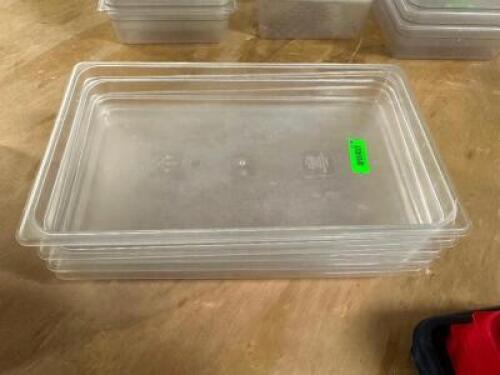 (4) ASSORTED FULL SIZE PLASTIC INSERTS. SOME SLOTTED.