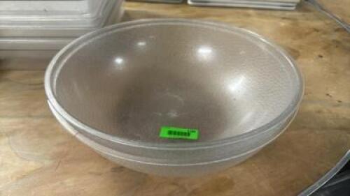 (2) LARGE PLASTIC SALAD BOWLS.