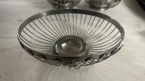 (6) 9" STAINLESS BREAD BASKETS.