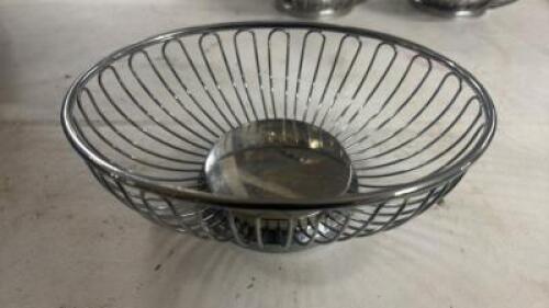 (36) 9" STAINLESS BREAD BASKETS.