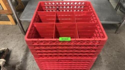 (2) 9 GROUP PLASTIC GLASS RACKS