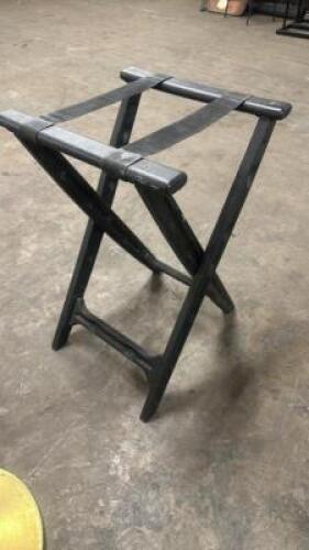 (2) BLACK PLASTIC TRAY STANDS