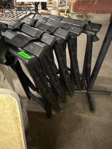 (5) BLACK PLASTIC TRAY STANDS