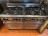 SUNFIRE TEN BURNER GAS RANGE W/ DOUBLE LOWER OVEN.