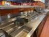 32' ALL STAINLESS CHEFS LINE W/ PASS THROUGH. COMES WITH MULTIPLE DRAWER AND DOOR COOLERS, HAND SINKS, SEVERAL WARMERS. - 7