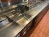 32' ALL STAINLESS CHEFS LINE W/ PASS THROUGH. COMES WITH MULTIPLE DRAWER AND DOOR COOLERS, HAND SINKS, SEVERAL WARMERS. - 8