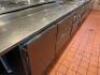 32' ALL STAINLESS CHEFS LINE W/ PASS THROUGH. COMES WITH MULTIPLE DRAWER AND DOOR COOLERS, HAND SINKS, SEVERAL WARMERS. - 9