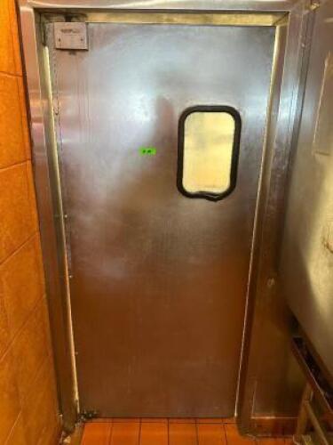 ELIASON 36" X 80" STAINLESS KITCHEN SWING DOOR W/ WINDOW.