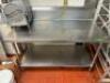 60" X 30" STAINLESS TABLE W/ 6" BACK SPLASH.