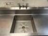 138" X 30" HEAVY DUTY STAINLESS PREP TABLE W/ CENTER SINK. - 2