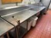 138" X 30" HEAVY DUTY STAINLESS PREP TABLE W/ CENTER SINK. - 5
