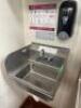 WALL MOUNTED STAINLESS HAND SINK.