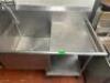 124" THREE WELL STAINLESS POT SINK W/ LEFT AND RIGHT DRY BOARDS. - 2