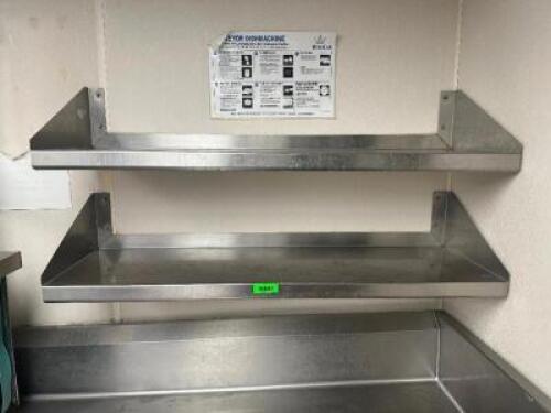 (2) 60" X 12" STAINLESS WALL SHELVES.