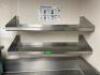 (2) 60" X 12" STAINLESS WALL SHELVES.